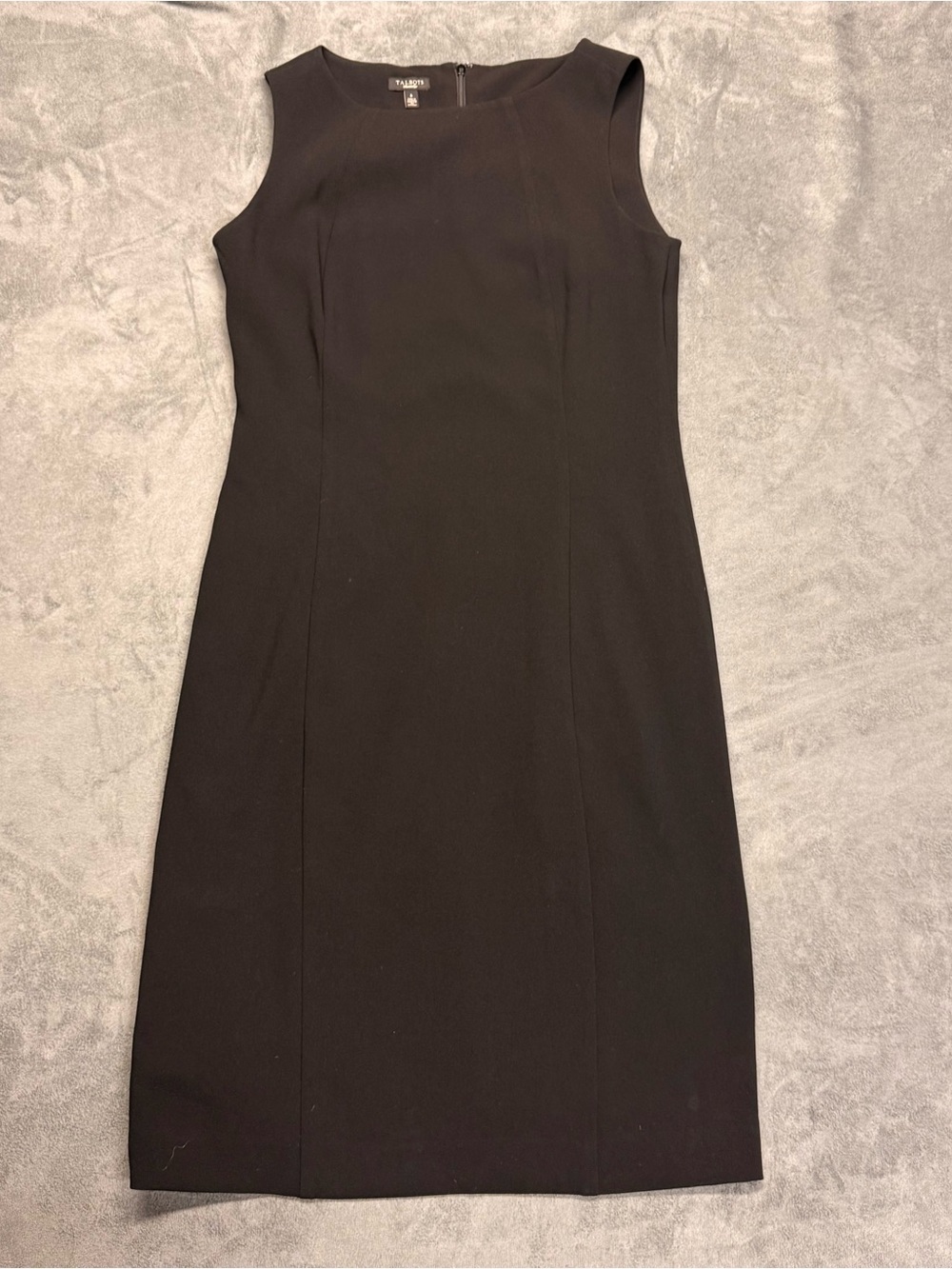 Talbots Black Sleeveless Midi Sheath Dress